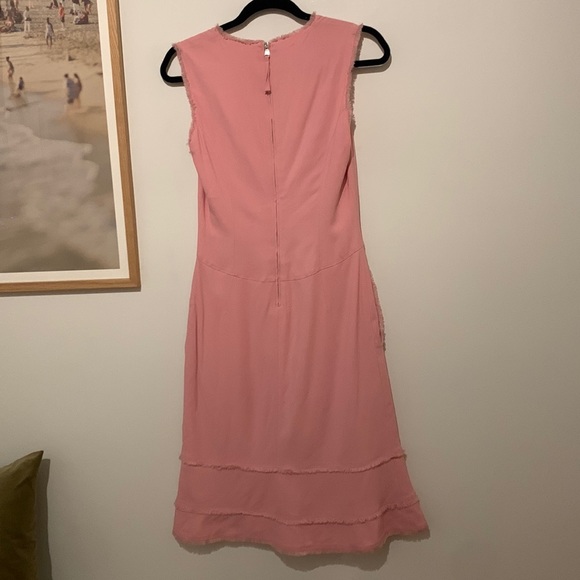 ALTUZARRA “Doe” frayed-edge a-line midi dress in pink - Picture 5 of 6